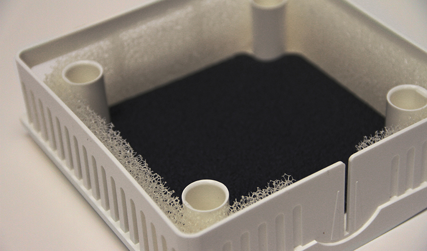 close-up of Condar's passive air ventilator filter