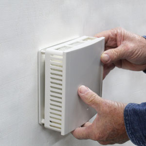 Place ventilator top over cover place and pop into place