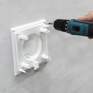 Place and insert screws in noise insulated ventilator cover plate